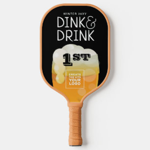Dink & Drink Tournament Award with Sponsor Logo Pickleball Paddle