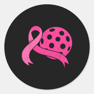 Dink For Pink Breast Cancer Awareness Pickleball P Classic Round Sticker