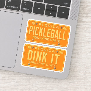 Dink It Pickleball Fan -Retro FL License Plate 2pc