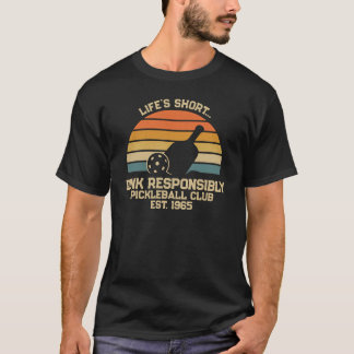 “Dink Responsibly” – Funny Retro Pickleball  T-Shirt
