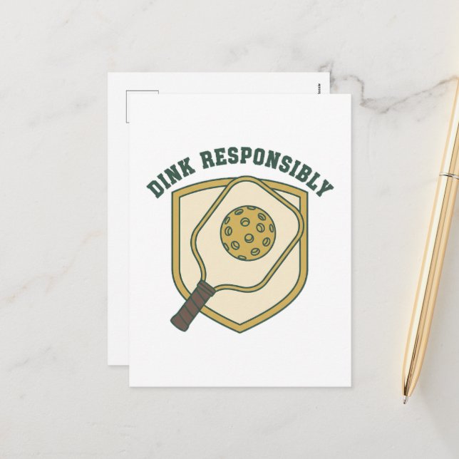  Dink Responsibly Holiday Postcard (Front/Back In Situ)