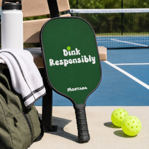 Dink Responsibly Name Emerald Green Pickleball Paddle