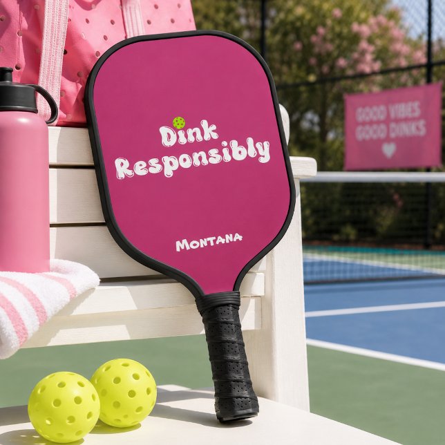 Dink Responsibly Name Rose Quartz Pickleball Paddle (Creator Uploaded)