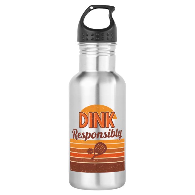 Dink Responsibly Pickleball Retro 532 Ml Water Bottle (Front)