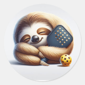 Dink Then Nap – Cozy Sloth Pickleball Sticker