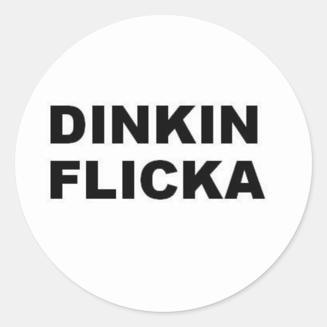 DINKIN FLICKA CLASSIC ROUND STICKER (Front)