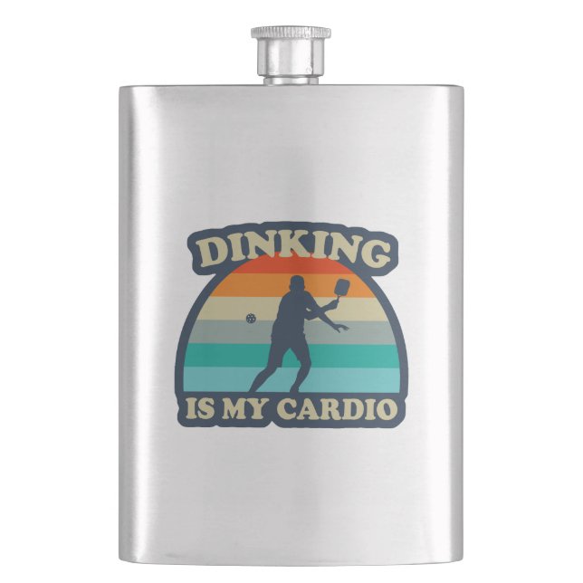 Dinking Is My Cardio Pickleball Hip Flask (Front)