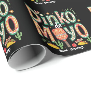 Dinko de Mayo Funny Cinco de Mayo Pickleball Pun Wrapping Paper