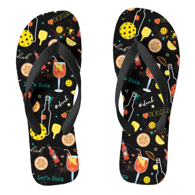 Dinks and 🍾🥂drinks - pickleball  thongs (Footbed)