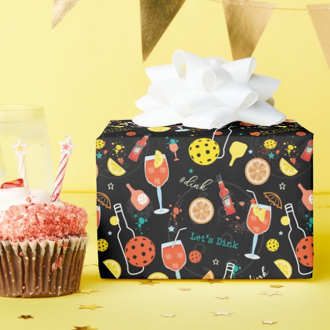 Dinks and 🍾🥂drinks - pickleball   wrapping paper (Birthday Party)