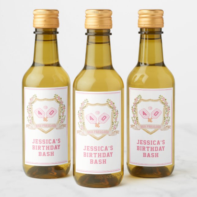 Dinks and Drinks | Preppy Pickle Ball Wine Label (Bottles)