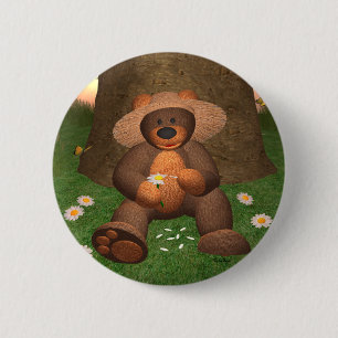 Dinky Bear in Love 6 Cm Round Badge