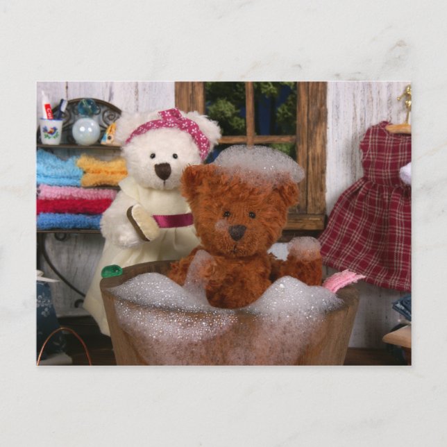 Dinky Bears: Bath Day Postcard (Front)