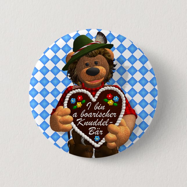 Dinky Bears Bavarian Cuddle Bear 6 Cm Round Badge (Front)