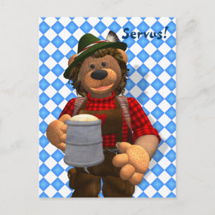 Dinky Bears Bavarian Oktoberfest Bear Postcard