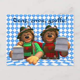 Dinky Bears Bavarian Oktoberfest Bears Postcard