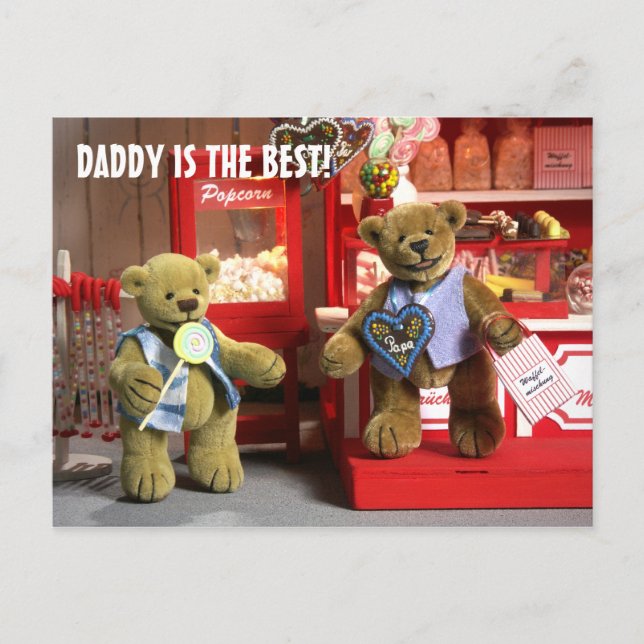 Dinky Bears: Daddy is the best! Postcard (Front)