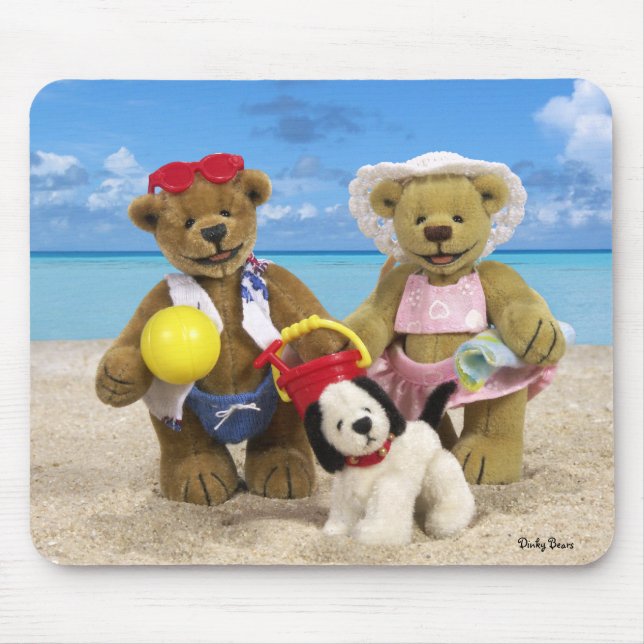 Dinky Bears Day at the Beach Mouse Pad (Front)