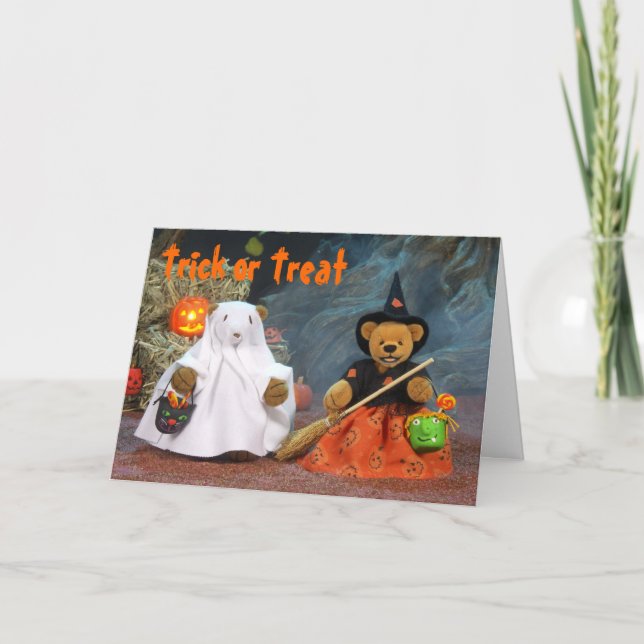 Dinky Bears Ghost & Witch Card (Front)