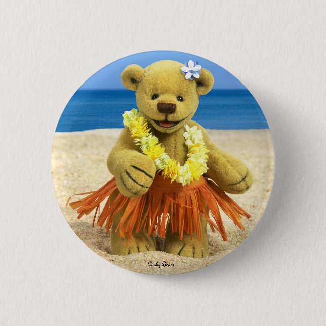 Dinky Bears Hula Dancer 6 Cm Round Badge (Front)