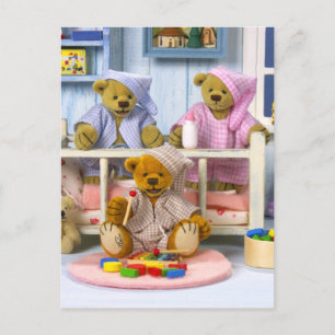 Dinky Bears Slumber Party Postcard