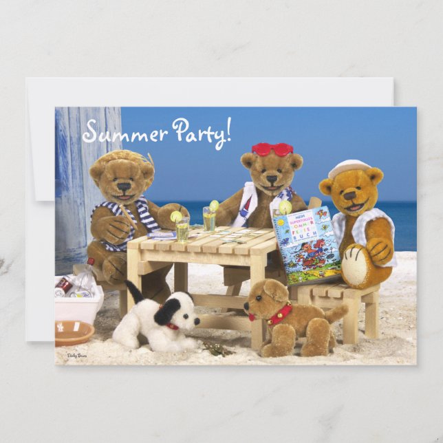 Dinky Bears: Summer Party! Invitation (Front)