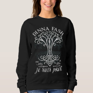 Dinna Fash Je Suis Prest White Celtic Tree Sweatshirt