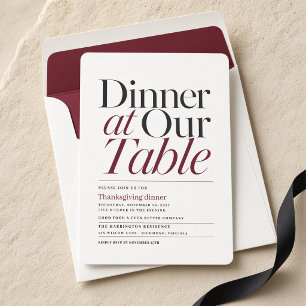 Dinner at Our Table Thanksgiving Invitation