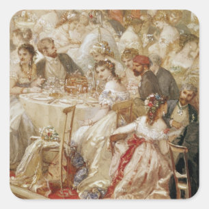 Dinner at the Tuileries, 1867 Square Sticker