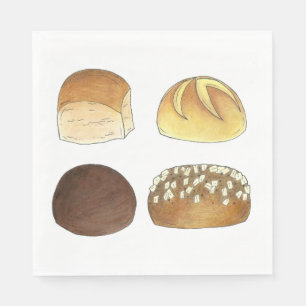 Dinner Bread Rolls Buns Bakery Baker Chef Foodie Napkin