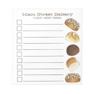 Dinner Bread Rolls Buns Bakery Baker Chef Foodie Notepad
