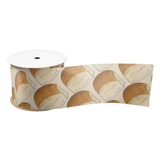 Dinner Bread Rolls Buns Bakery Baker Chef Foodie Satin Ribbon (Spool)
