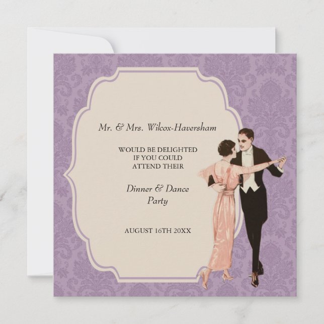 Dinner & Dance Party Vintage Invitation (Front)