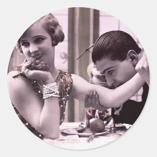 Dinner Date Classic Round Sticker (Front)