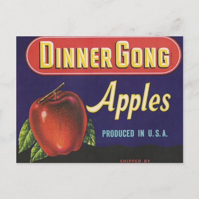 dinner gong apples postcard (Front)