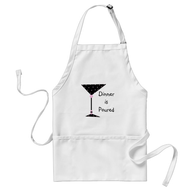 " Dinner is Poured" Martini Personalised Apron (Front)