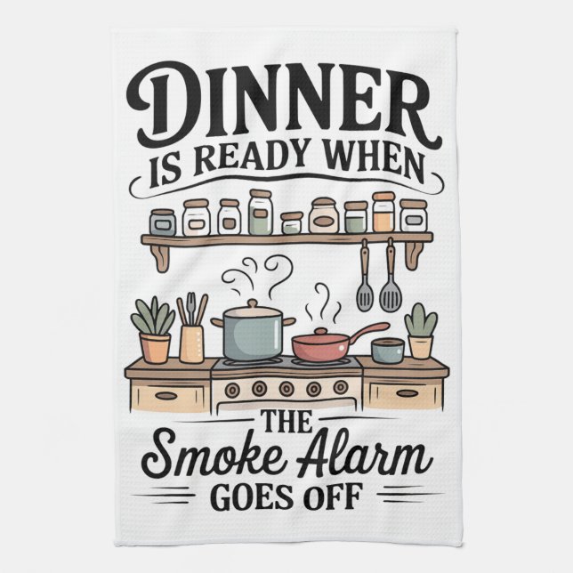 Dinner is Ready Tea Towel (Vertical)