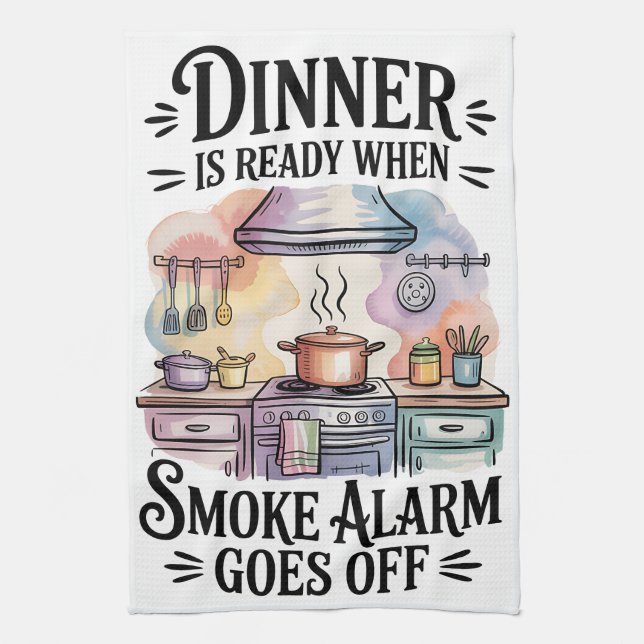 Dinner is Ready When Tea Towel (Vertical)