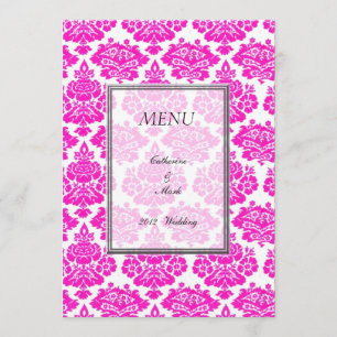 dinner menu card, damask