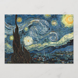 Dinner menu card, starry night