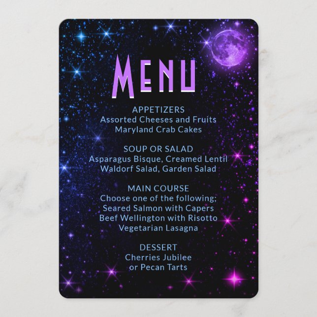 Dinner Menu | Galaxy (Front)