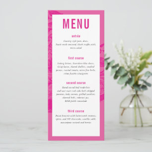 DINNER MENU modern elegant floral pretty pink