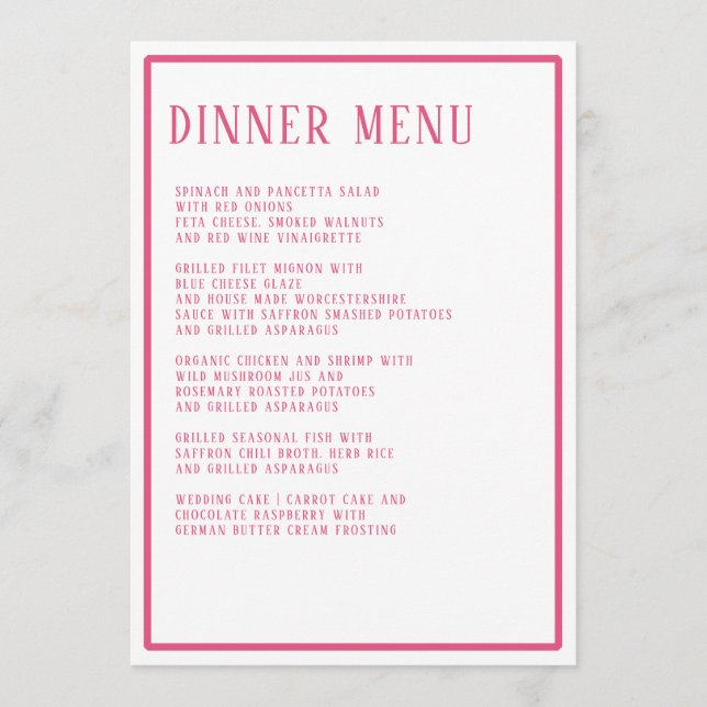 Dinner Menu Simple Modern Bold Hexagon Geometric (Front)