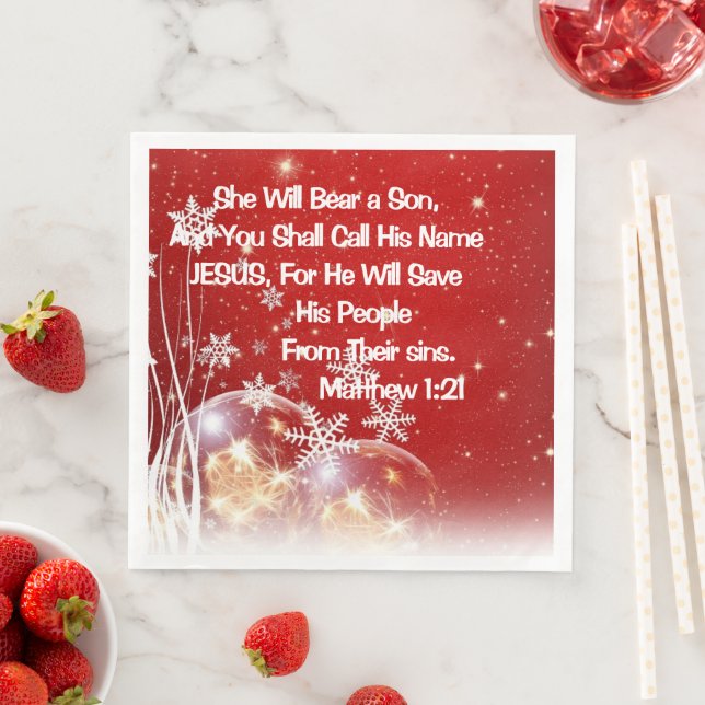 Dinner Napkin She Will Bear A Son Christmas (Insitu)