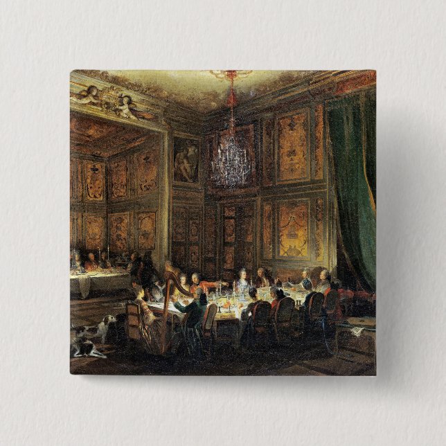 Dinner of the Prince of Conti in the Temple 15 Cm Square Badge (Front)
