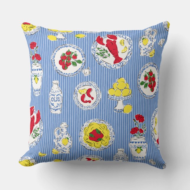 Dinner on the Amalfi Coast Cushion (Front)