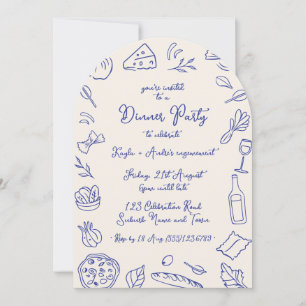 Dinner Party Arch Invitation Template Italian Food