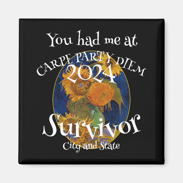 Dinner Party Holiday Cocktail Wine Cheese 2047 Magnet (Front)