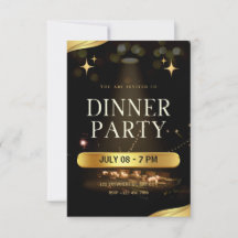 Dinner Party Invitation – Elegant Gold Design