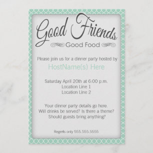 Dinner Party Invitations in Mint